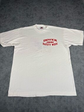 Fruit of the Loom White T‑Shirt with Red Dover 1991 Safety Week Graphic